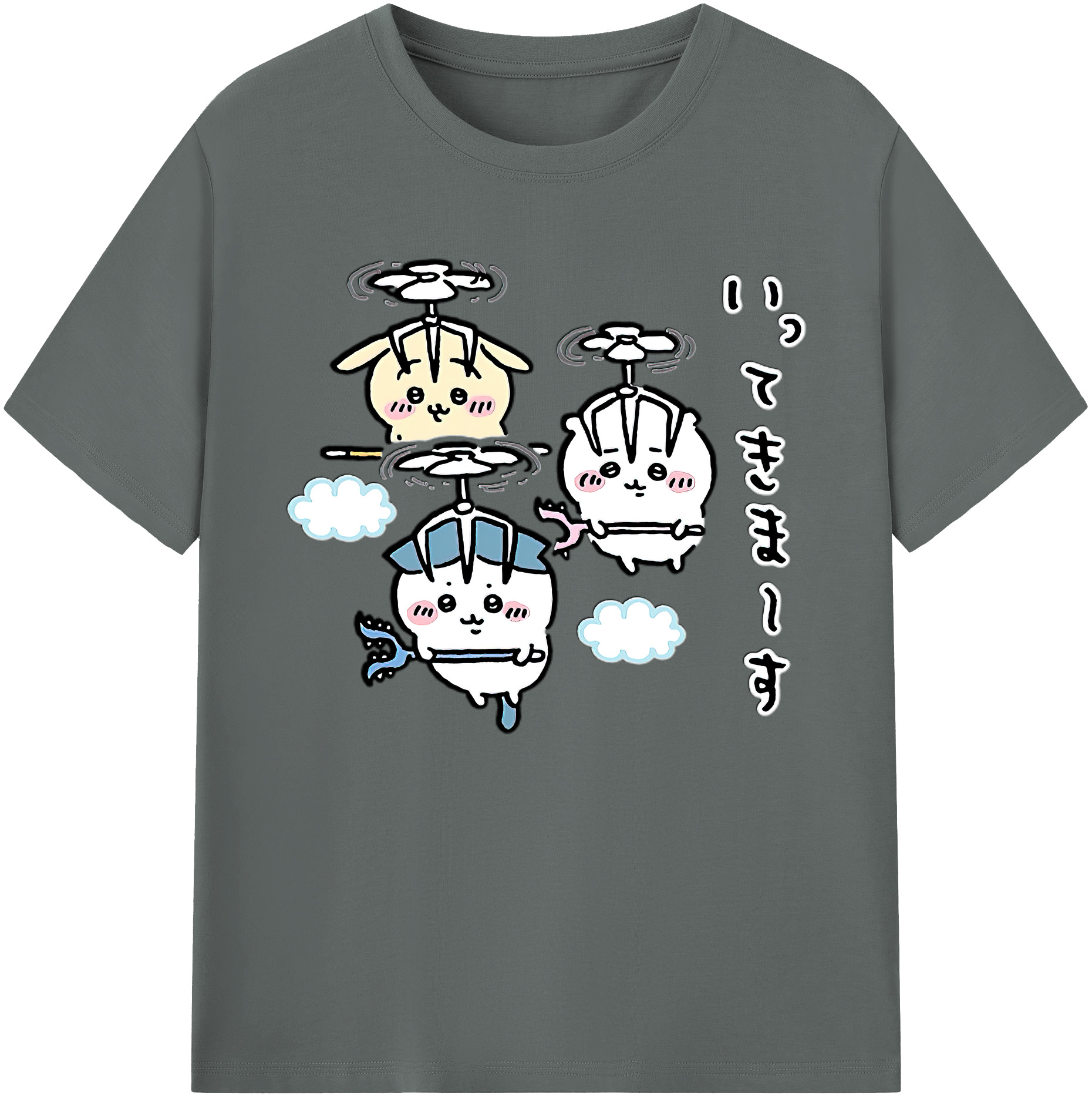（画像用） ちいかわ ちいかわ Chii-kawa chiikawa 綿100％ メンズ半袖Tシャツ｜肌触りやわらか＆通気性